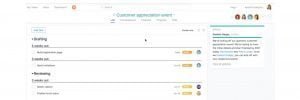 Schermafbeelding van een takenlijst in Asana
