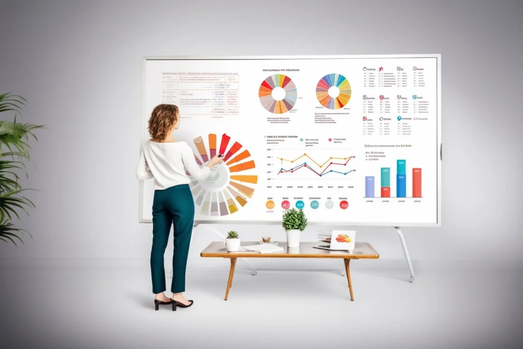 Vrouw presenteert inzet van marketing