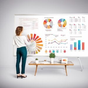 Vrouw presenteert inzet van marketing