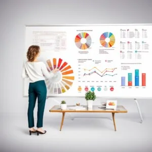 Vrouw presenteert inzet van marketing