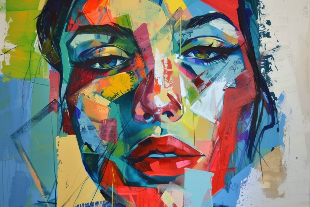 Expressionistisch schilderij van een vrouw