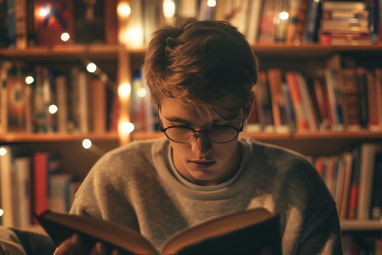Jongen is aan het leren