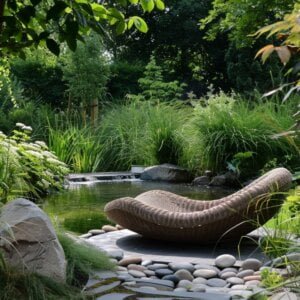 Relax stoel in de tuin