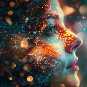 Futuristische afbeelding van een vrouw