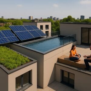 Duurzaam dakterras met twee mensen