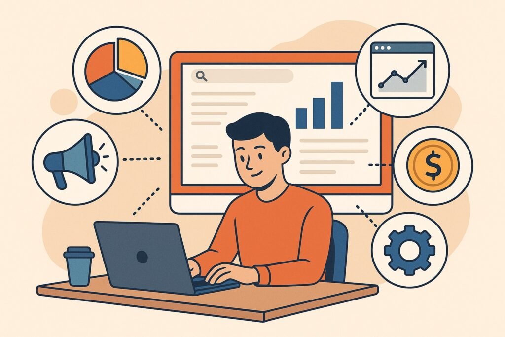Een online marketeer die succesvolle campagnes maakt