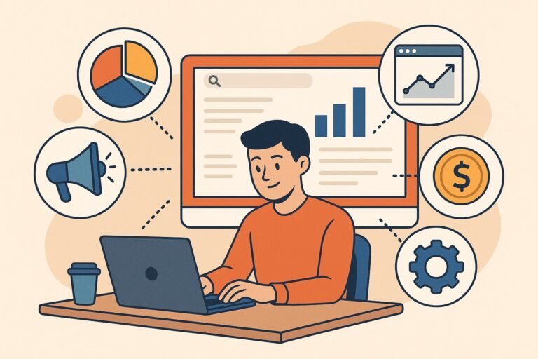 Een online marketeer die succesvolle campagnes maakt