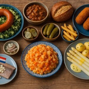 Typisch Nederlands voedsel zoals haring