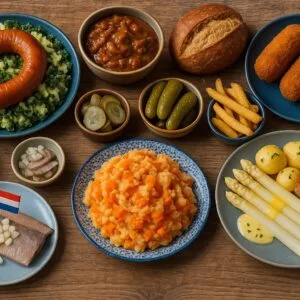 Typisch Nederlands voedsel zoals haring