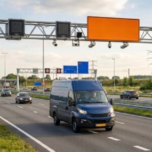 Bedrijfswagen op de snelweg