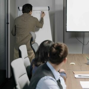 Teammeeting met whiteboard
